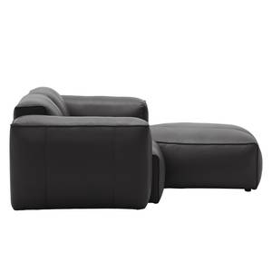 Hoekbank HUDSON 1-zits + chaise longue Echt leer Neka: Grijs - Longchair vooraanzicht rechts