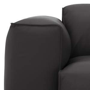 Ecksofa HUDSON 1-Sitzer mit Longchair Echtleder Neka: Grau - Longchair davorstehend rechts