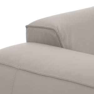 Canapé d’angle 1/2 places HUDSON Cuir véritable Neka : Gris clair - Méridienne courte à droite (vue de face)