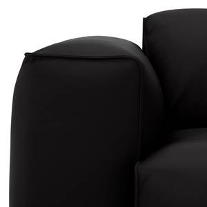 Hoekbank HUDSON 1-zits + chaise longue Echt leer Neka: Zwart - Longchair vooraanzicht rechts
