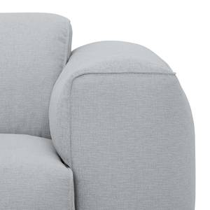 Hoekbank HUDSON 1-zits + chaise longue Geweven stof Anda II: Zilverkleurig - Longchair vooraanzicht links