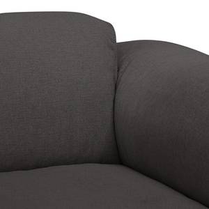 Ecksofa HUDSON 1-Sitzer mit Longchair Webstoff Anda II: Anthrazit - Longchair davorstehend rechts