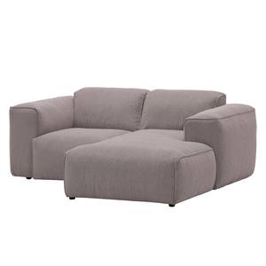 Ecksofa Hudson VII Webstoff Webstoff Milan: Grau-Braun - Longchair davorstehend rechts