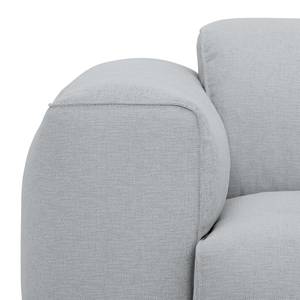 Hoekbank HUDSON 1-zits + chaise longue Geweven stof Anda II: Zilverkleurig - Longchair vooraanzicht rechts