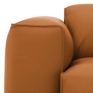 Ecksofa HUDSON mit Chaiselongue Echtleder Neka: Cognac - Longchair davorstehend links