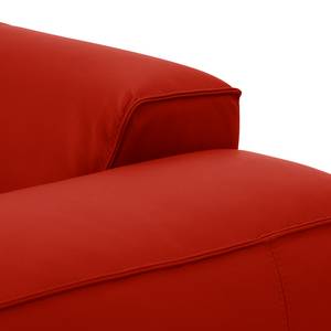 Hoekbank HUDSON met chaise longue Echt leer Neka: Rood - Longchair vooraanzicht rechts