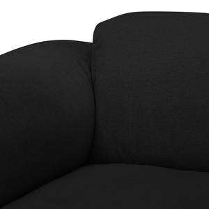 Ecksofa HUDSON mit Chaiselongue Webstoff Saia: Anthrazit - Longchair davorstehend links