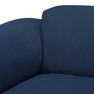 Hoekbank HUDSON met chaise longue Geweven stof Anda II: Blauw - Longchair vooraanzicht links