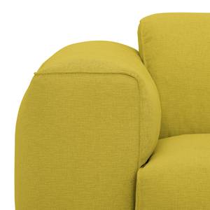 Ecksofa HUDSON mit Chaiselongue Webstoff Milan: Gelb - Longchair davorstehend links