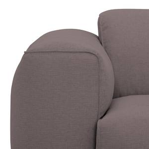 Ecksofa HUDSON mit Chaiselongue Webstoff Milan: Grau-Braun - Longchair davorstehend links