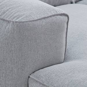 Ecksofa HUDSON mit Chaiselongue Webstoff Saia: Hellgrau - Longchair davorstehend links