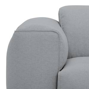 Hoekbank HUDSON met chaise longue Geweven stof Anda II: Zilverkleurig - Longchair vooraanzicht links