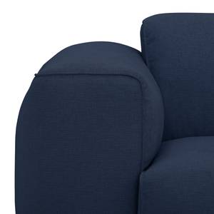 Hoekbank HUDSON met chaise longue Geweven stof Milan: Lichtblauw - Longchair vooraanzicht links