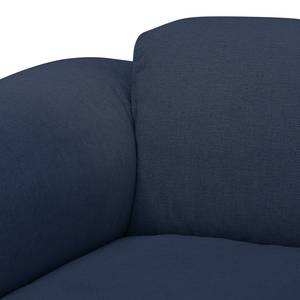 Hoekbank HUDSON met chaise longue Geweven stof Milan: Lichtblauw - Longchair vooraanzicht links