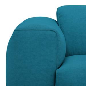 Ecksofa HUDSON mit Chaiselongue Webstoff Anda II: Türkis - Longchair davorstehend links