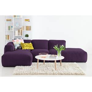 Ecksofa HUDSON mit Chaiselongue Webstoff Anda II: Violett - Longchair davorstehend links