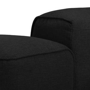 Ecksofa HUDSON mit Chaiselongue Webstoff Saia: Anthrazit - Longchair davorstehend links