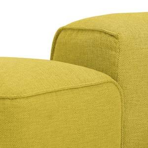 Ecksofa HUDSON mit Chaiselongue Webstoff Milan: Gelb - Longchair davorstehend rechts