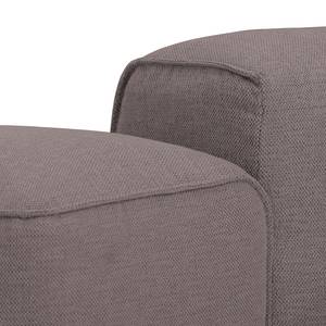 Ecksofa HUDSON mit Chaiselongue Webstoff Milan: Grau-Braun - Longchair davorstehend rechts