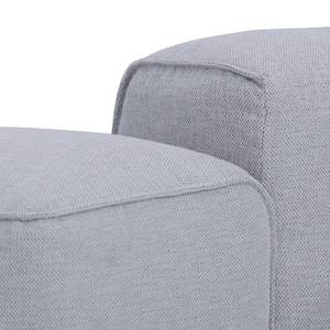 Hoekbank HUDSON met chaise longue Geweven stof Saia: Lichtgrijs - Longchair vooraanzicht rechts