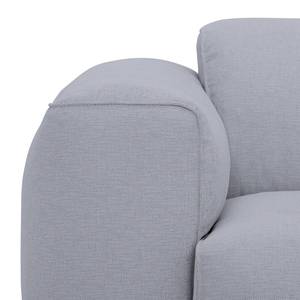 Ecksofa HUDSON mit Chaiselongue Webstoff Saia: Hellgrau - Longchair davorstehend rechts