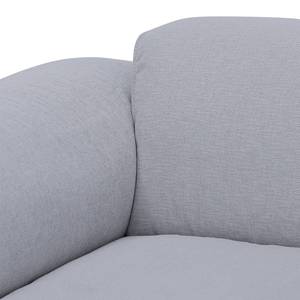 Ecksofa HUDSON mit Chaiselongue Webstoff Saia: Hellgrau - Longchair davorstehend rechts