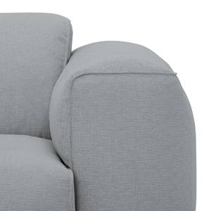 Ecksofa HUDSON mit Chaiselongue Webstoff Anda II: Silber - Longchair davorstehend rechts