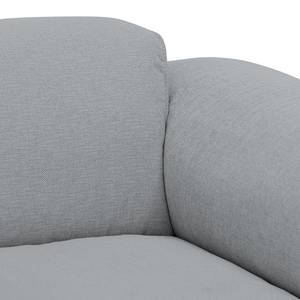 Ecksofa HUDSON mit Chaiselongue Webstoff Anda II: Silber - Longchair davorstehend rechts