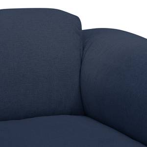 Ecksofa HUDSON mit Chaiselongue Webstoff Milan: Dunkelblau - Longchair davorstehend rechts