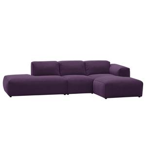 Ecksofa HUDSON mit Chaiselongue Webstoff Anda II: Violett - Longchair davorstehend rechts