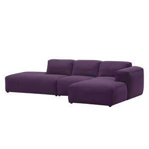 Ecksofa HUDSON mit Chaiselongue Webstoff Anda II: Violett - Longchair davorstehend rechts