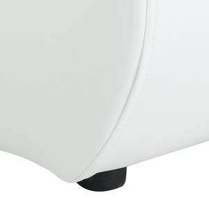 Ecksofa Huelva (mit Schlaffunktion) Kunstleder/Webstoff - Weiß / Grau - Longchair davorstehend rechts