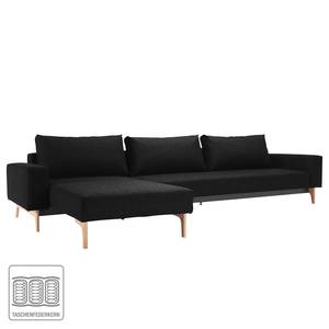 Canapé d'angle Idun Lounger Tissu - Convertible - Tissu Twist : Black