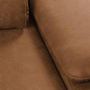 Canapé d'angle convertible Infinity Aspect cuir vieilli - Cognac - Méridienne courte à droite (vue de face)