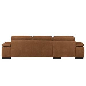 Ecksofa Infinity (mit Schlaffunktion) Antiklederlook - Cognac - Longchair davorstehend links