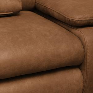 Ecksofa Infinity (mit Schlaffunktion) Antiklederlook - Cognac - Longchair davorstehend links