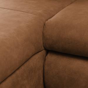 Ecksofa Infinity (mit Schlaffunktion) Antiklederlook - Cognac - Longchair davorstehend links