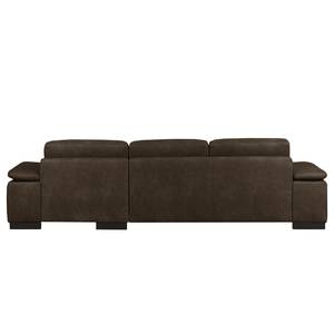 Ecksofa Infinity (mit Schlaffunktion) Antiklederlook - Espresso - Longchair davorstehend rechts