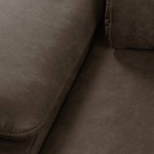 Canapé d'angle convertible Infinity Aspect cuir vieilli - Expresso - Méridienne courte à gauche (vue de face)
