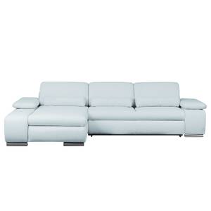 Ecksofa Infinity (mit Schlaffunktion) Webstoff - Pastellblau - Longchair davorstehend links