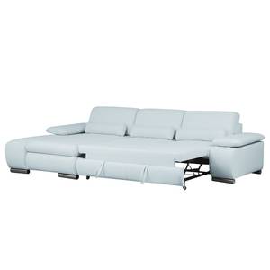 Ecksofa Infinity (mit Schlaffunktion) Webstoff - Pastellblau - Longchair davorstehend links