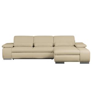 Ecksofa Infinity (mit Schlaffunktion) Webstoff - Cappuccino - Longchair davorstehend rechts