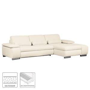 Ecksofa Infinity (mit Schlaffunktion) Webstoff - Creme - Longchair davorstehend rechts