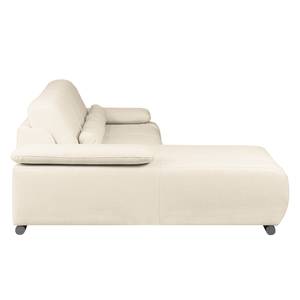 Ecksofa Infinity (mit Schlaffunktion) Webstoff - Creme - Longchair davorstehend links