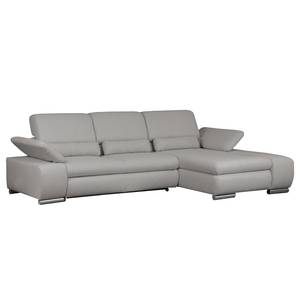 Ecksofa Infinity (mit Schlaffunktion) Webstoff - Grau - Longchair davorstehend rechts