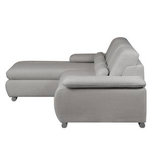 Ecksofa Infinity (mit Schlaffunktion) Webstoff - Grau - Longchair davorstehend links