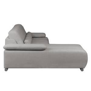 Ecksofa Infinity (mit Schlaffunktion) Webstoff - Grau - Longchair davorstehend links