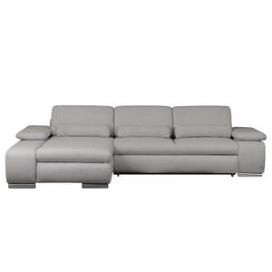 Ecksofa Infinity (mit Schlaffunktion) Webstoff - Grau - Longchair davorstehend links