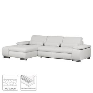 Ecksofa Infinity (mit Schlaffunktion) Webstoff - Kies - Longchair davorstehend links