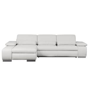 Ecksofa Infinity (mit Schlaffunktion) Webstoff - Kies - Longchair davorstehend links